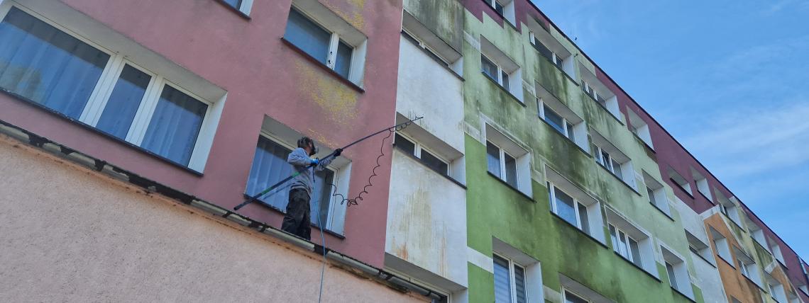 budynek mycie elewacji